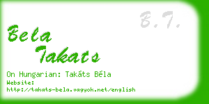 bela takats business card